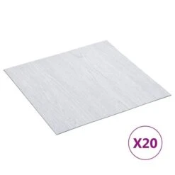 Planches De Plancher Autoadhésives 20 Pcs PVC 1,86 M² Blanc
