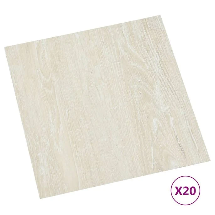 Planches De Plancher Autoadhésives 20 Pcs PVC 1,86 M² Crème – Image 2
