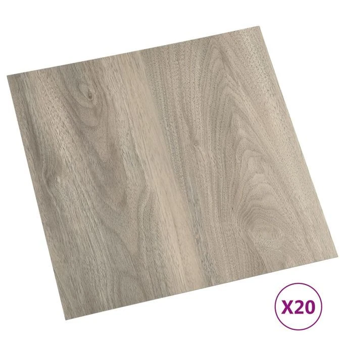 Planches De Plancher Autoadhésives 20 Pcs PVC 1,86 M² Taupe 2 – Image 2