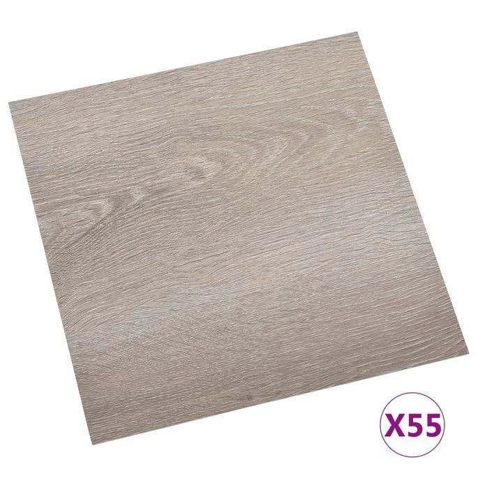 Planches De Plancher Autoadhésives 55 Pcs PVC 5,11 M² Taupe 2 – Image 2
