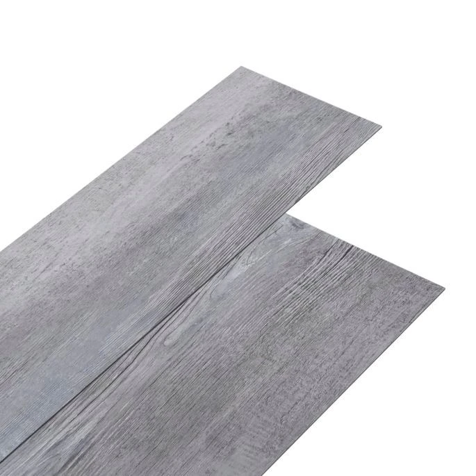 Planches De Plancher PVC 5,02 M² 2 Mm Autoadhésif Gris Bois Mat – Image 2
