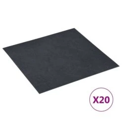 Planches Plancher Autoadhésives 20 Pcs PVC 1,86 M² Marbre Noir 2