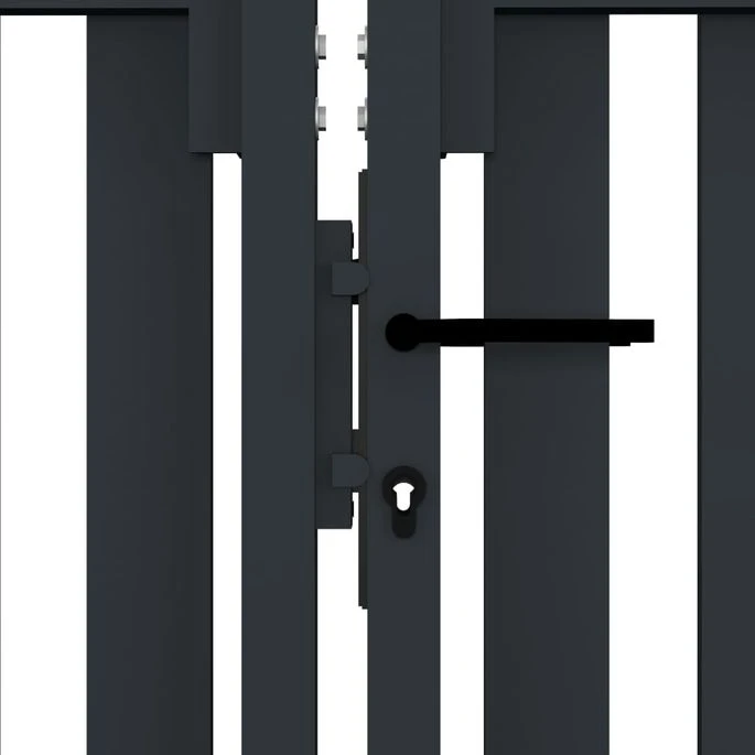 Portail De Clôture à Double Porte Acier 306x175 Cm Anthracite – Image 4