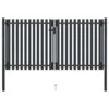 Portail De Clôture à Double Porte Acier 306x200 Cm Anthracite