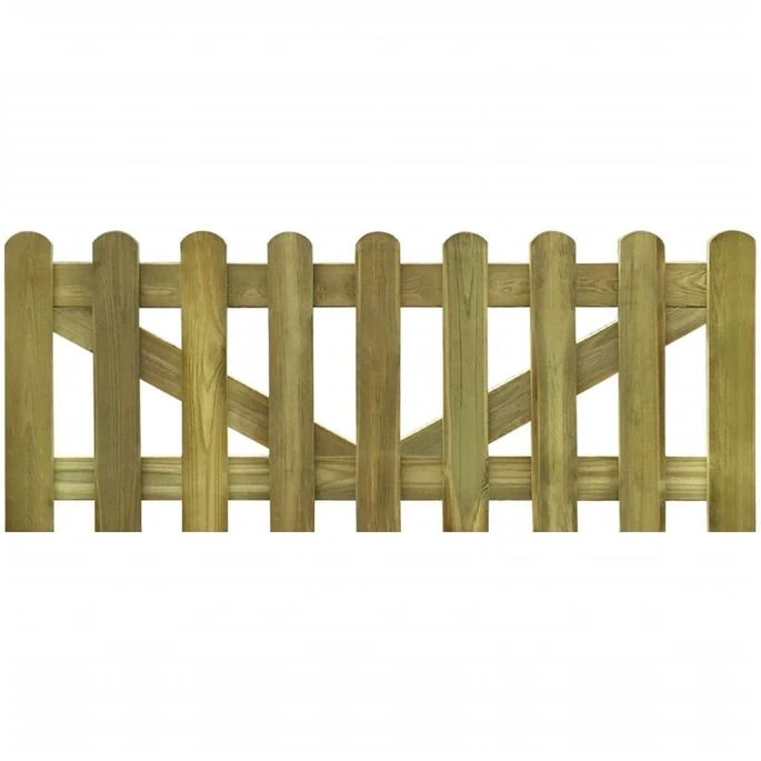 Portail De Clôture à Piquets 2 Pcs Bois Imprégné 300x60 Cm – Image 3