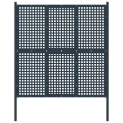 Portail De Clôture Anthracite 177x225 Cm Acier