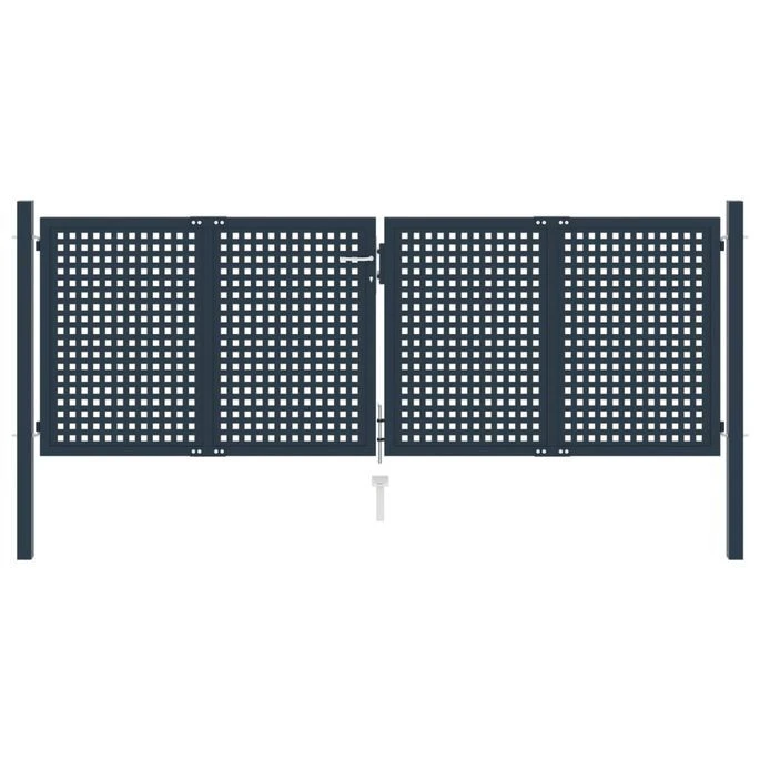 Portail De Clôture Anthracite 306x125 Cm Acier
