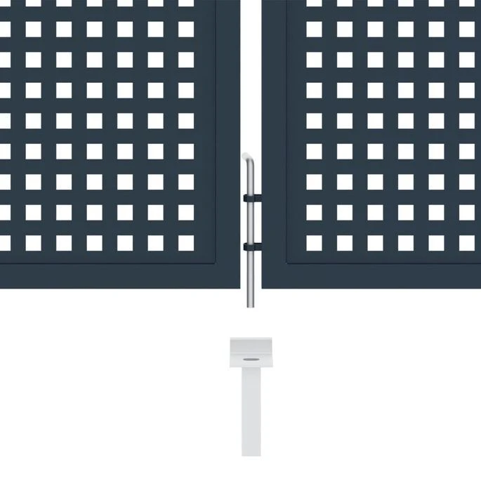 Portail De Clôture Anthracite 306x125 Cm Acier – Image 3