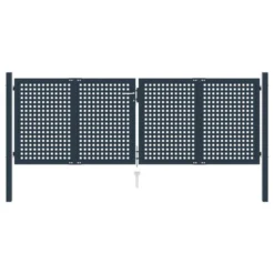 Portail De Clôture Anthracite 306x150 Cm Acier