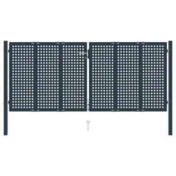 Portail De Clôture Anthracite 306x175 Cm Acier