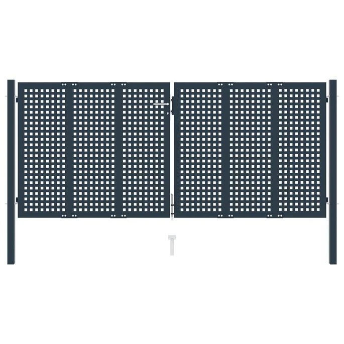 Portail De Clôture Anthracite 306x175 Cm Acier