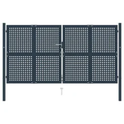 Portail De Clôture Anthracite 306x200 Cm Acier
