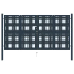 Portail De Clôture Anthracite 306x225 Cm Acier