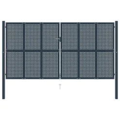 Portail De Clôture Anthracite 404x225 Cm Acier