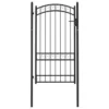 Portail De Clôture Avec Dessus Arqué Acier 100x175 Cm Noir