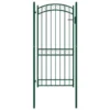 Portail De Clôture Avec Dessus Arqué Acier 100x200 Cm Vert