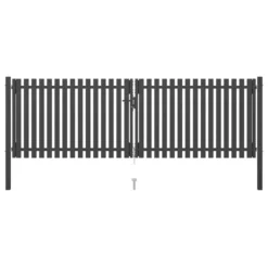 Portail De Clôture De Jardin Acier 4x1,5 M Anthracite