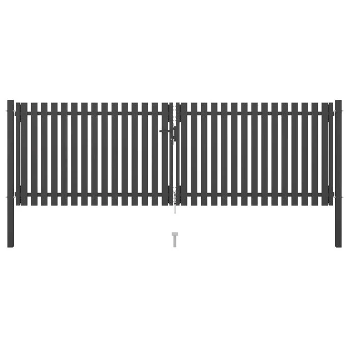 Portail De Clôture De Jardin Acier 4x1,5 M Anthracite