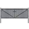 Portail De Clôture Double Porte Acier 400 X 245 Cm Anthracite