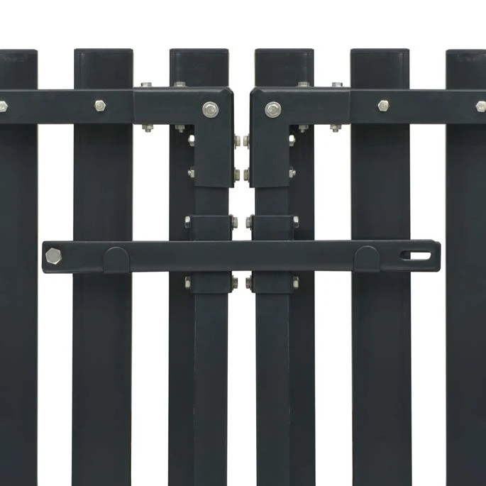 Portail De Clôture Double Porte Acier 400 X 245 Cm Anthracite – Image 4