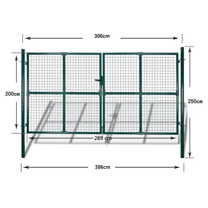Portail De Clôture En Grillage Galvanisée 289 X 200 Cm / 306 X 250 Cm – Image 10