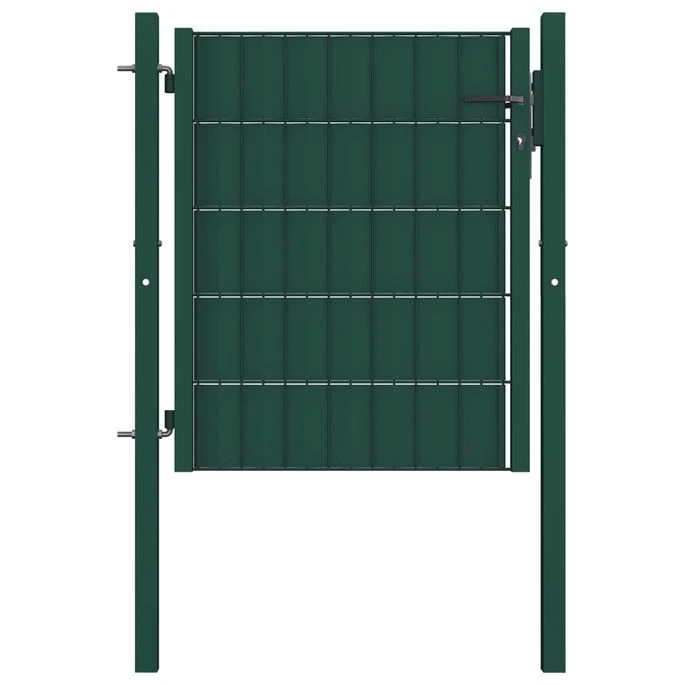 Portail De Clôture PVC Et Acier 100x101 Cm Vert