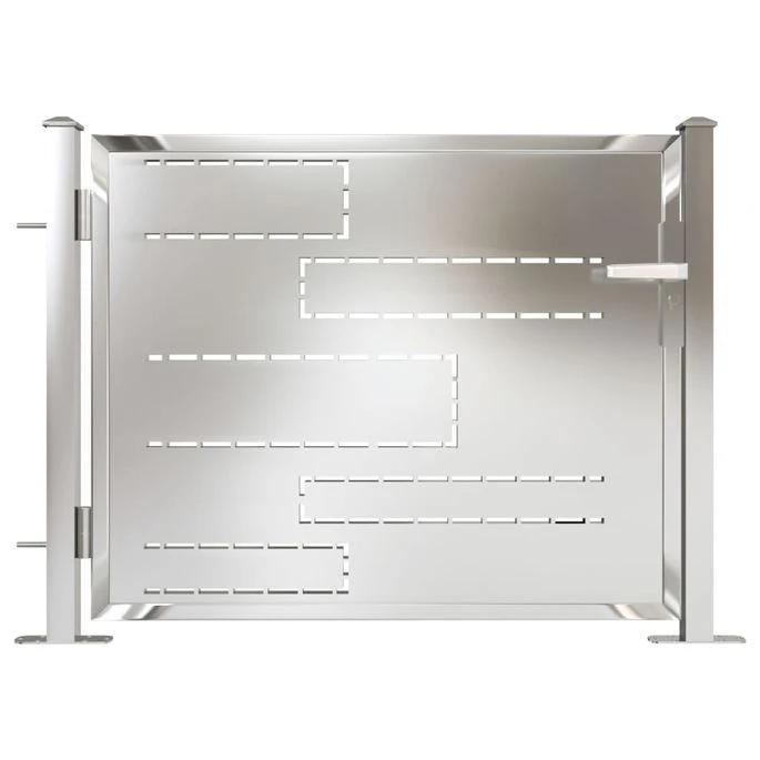 Portail De Jardin 100x75 Cm Acier Inoxydable 3 – Image 2