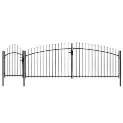 Portail De Jardin Acier 1,5 X 5 M Noir