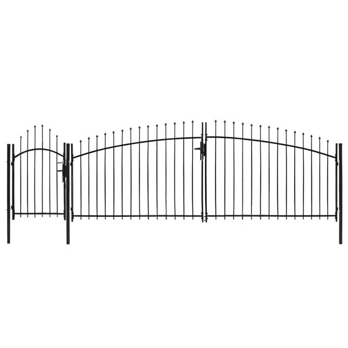 Portail De Jardin Acier 1,5 X 5 M Noir