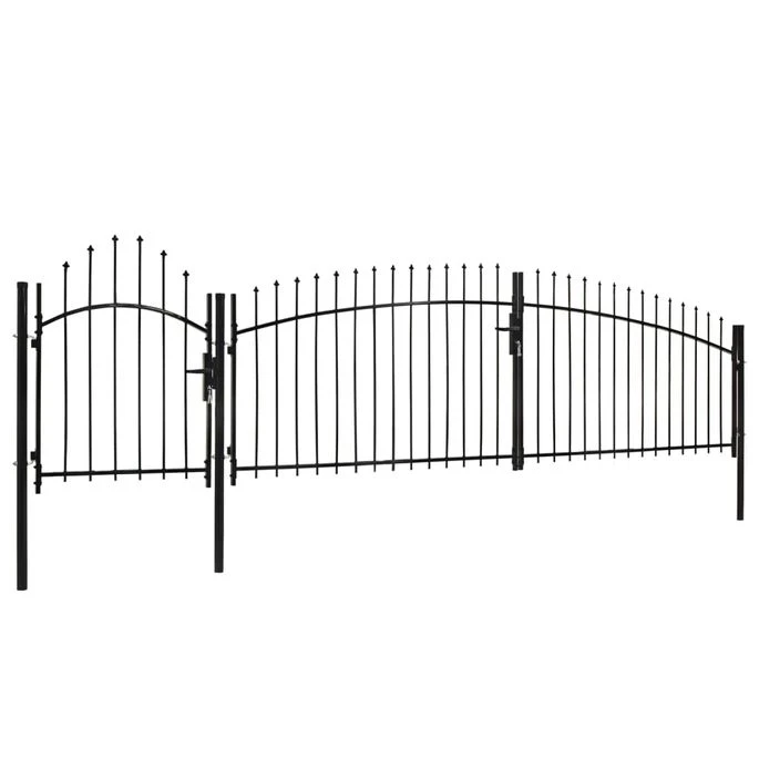 Portail De Jardin Acier 1,5 X 5 M Noir – Image 2