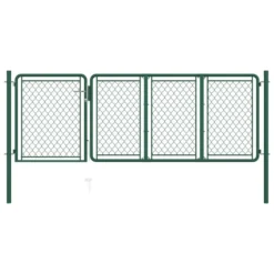 Portail De Jardin Acier 100x350 Cm Vert