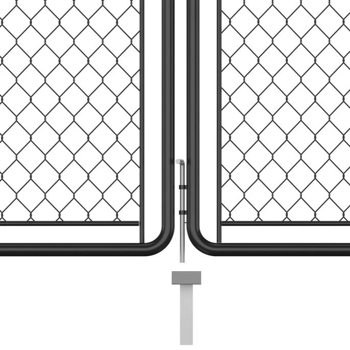 Portail De Jardin Acier 100x395 Cm Anthracite – Image 3