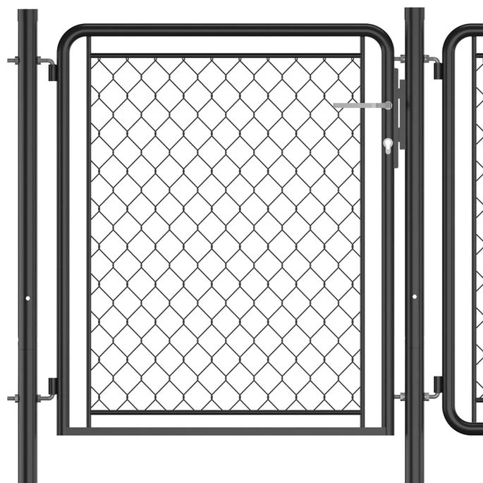 Portail De Jardin Acier 100x395 Cm Anthracite – Image 4