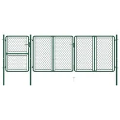 Portail De Jardin Acier 125x395 Cm Vert