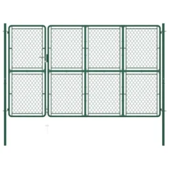 Portail De Jardin Acier 150x350 Cm Vert