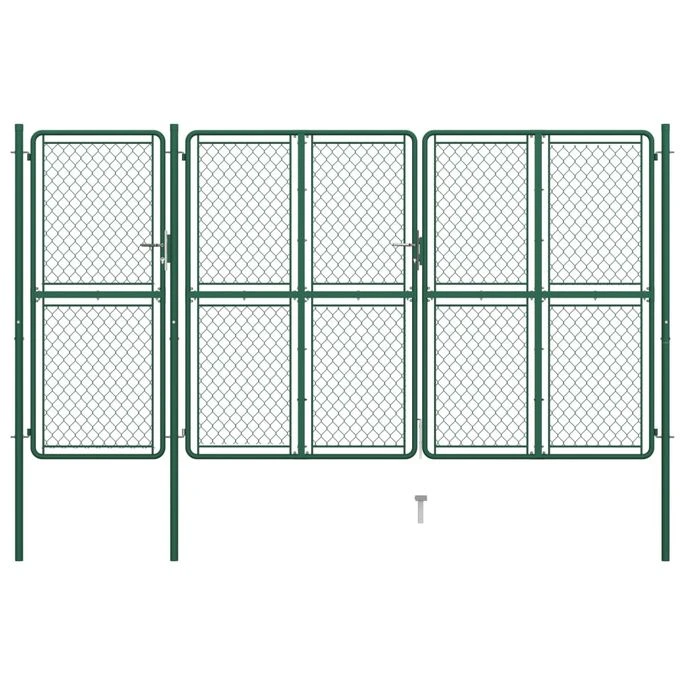 Portail De Jardin Acier 150x395 Cm Vert
