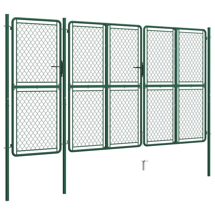 Portail De Jardin Acier 150x395 Cm Vert – Image 2