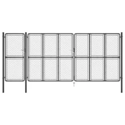 Portail De Jardin Acier 150x495 Cm Anthracite