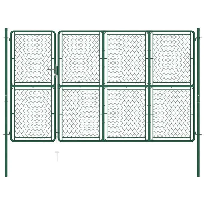 Portail De Jardin Acier 200x350 Cm Vert