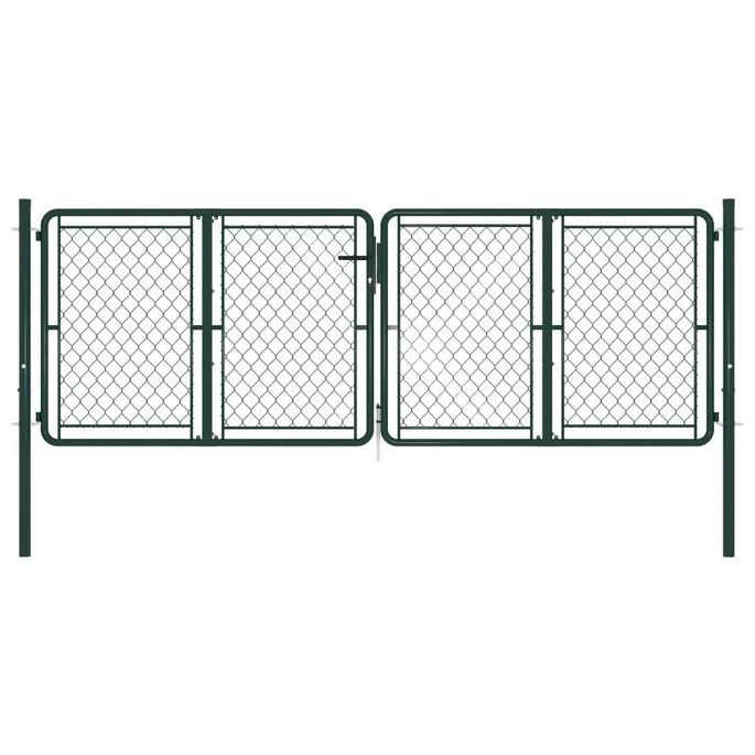 Portail De Jardin Acier 300 X 100 Cm Vert
