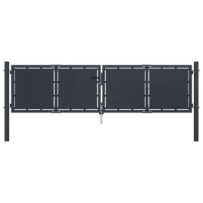 Portail De Jardin Acier 300 X 75 Cm Anthracite
