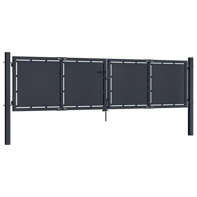 Portail De Jardin Acier 300 X 75 Cm Anthracite – Image 2