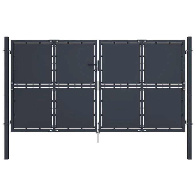 Portail De Jardin Acier 300x150 Cm Anthracite