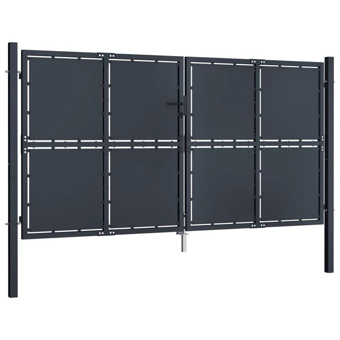 Portail De Jardin Acier 300x150 Cm Anthracite – Image 2