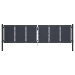 Portail De Jardin Acier 400 X 100 Cm Anthracite