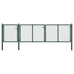 Portail De Jardin Acier 400 X 100 Cm Vert 2