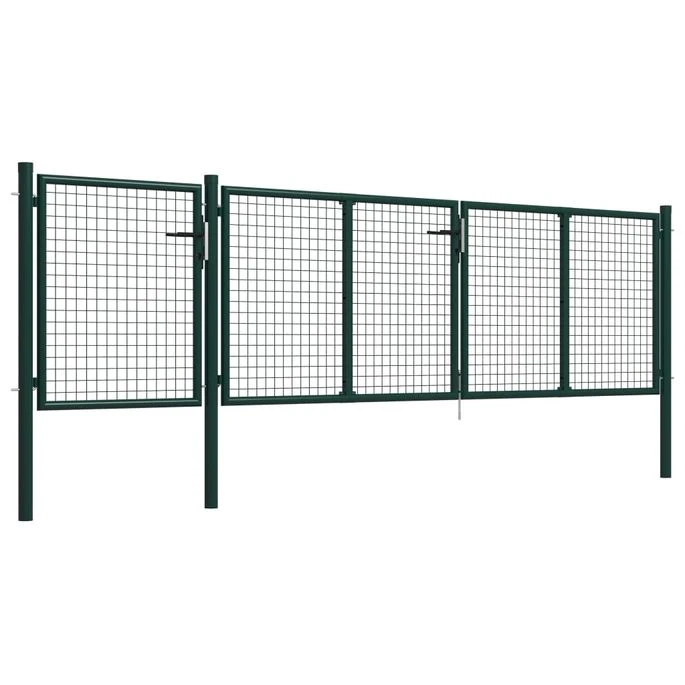 Portail De Jardin Acier 400 X 100 Cm Vert 2 – Image 2