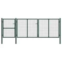 Portail De Jardin Acier 400 X 125 Cm Vert 2