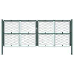 Portail De Jardin Acier 400 X 150 Cm Vert
