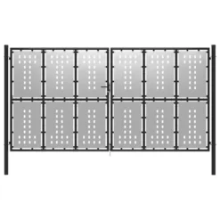 Portail De Jardin Acier 400 X 175 Cm Argenté